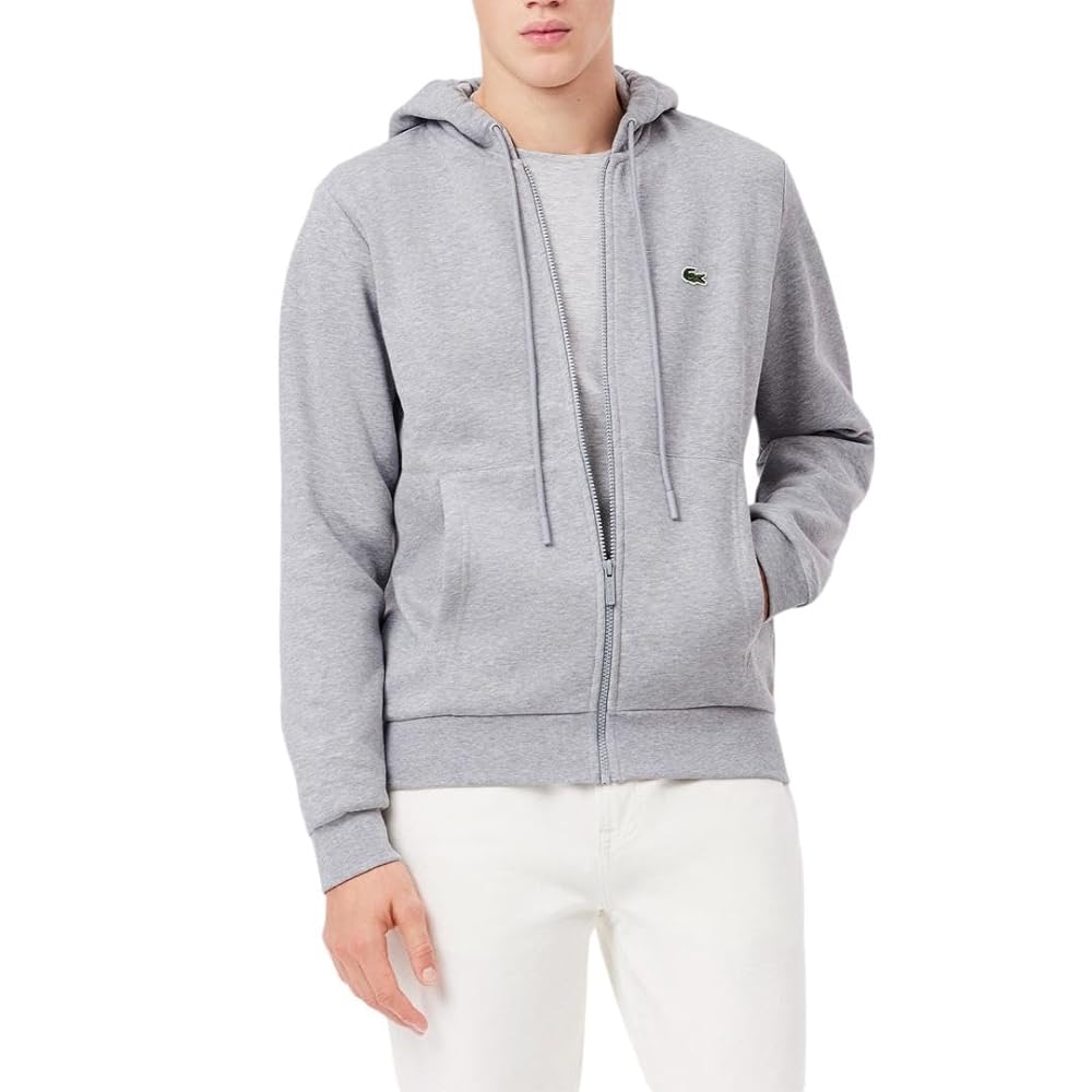 Lacoste Men's Long Sleeve Solid Full Zip Up Hoodie at Amazon